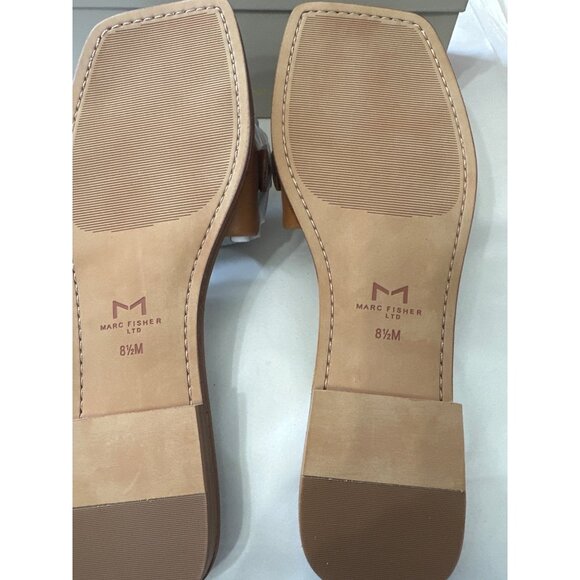 Marc Fisher Rosely NEW in box natural leather with silvertone chain sz 8.5M sand - Picture 6 of 7